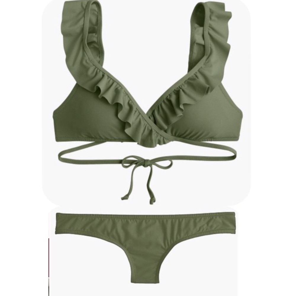 J. Crew Playa Ruffle Wrap Surf Hipster Bikini